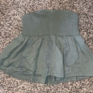 Extra small green strapless top from American Eagle.